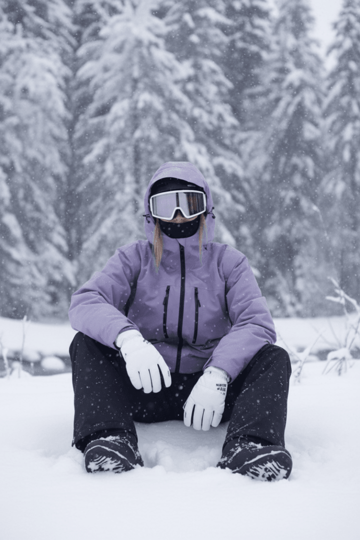 Unisex hooded ski jacket with long sleeves, front zip pockets and adjustable hem