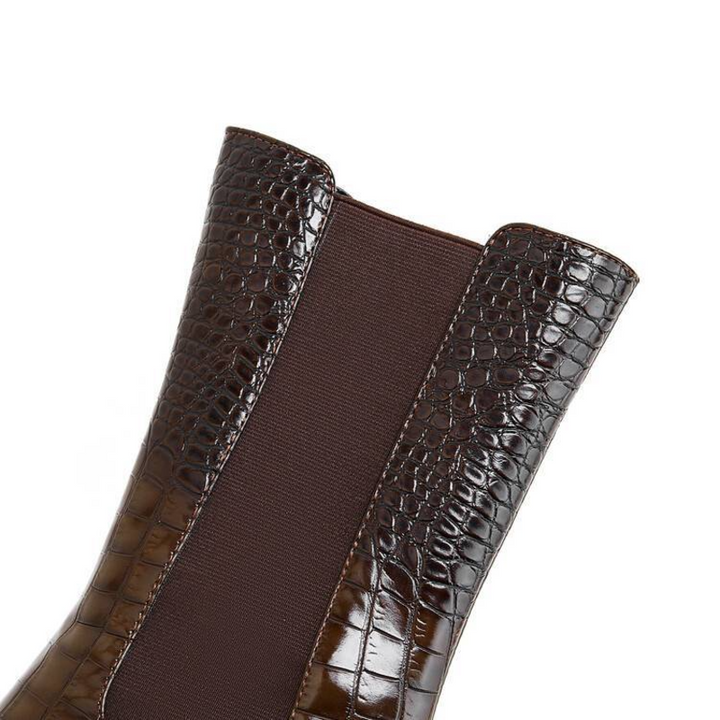 Boots For Women | Textured Upper Elastic Panel Style