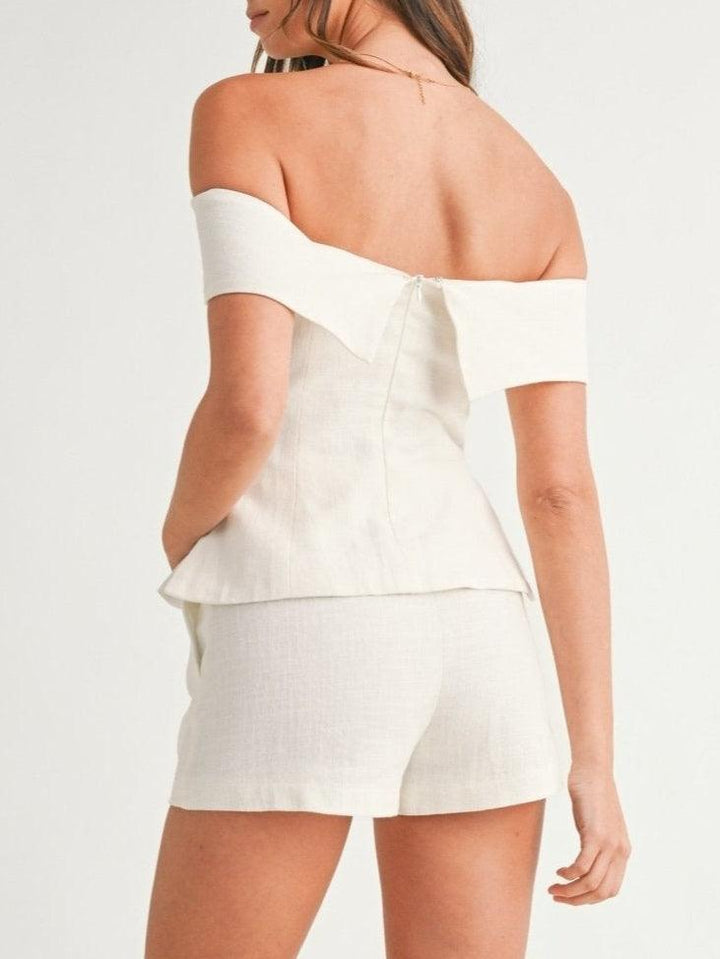 Women’s Two-Piece Set | Off Shoulder Top & Matching Shorts