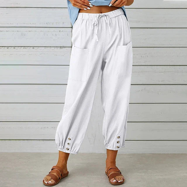 Pants for Women | Elastic Waist Cropped Casual