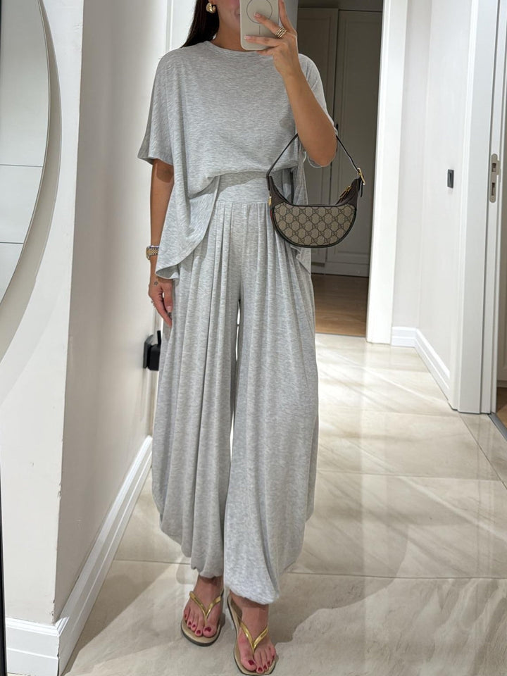 Women’s Two-Piece Set | Relaxed Fit Top & Palazzo Pants