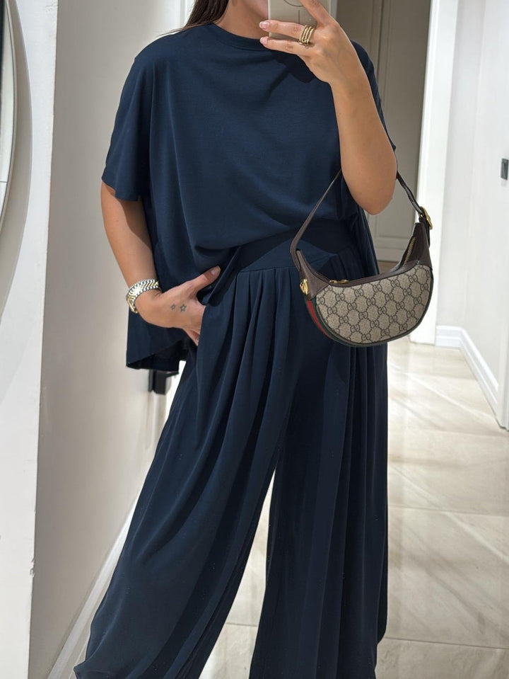 Women’s Two-Piece Set | Relaxed Fit Top & Palazzo Pants