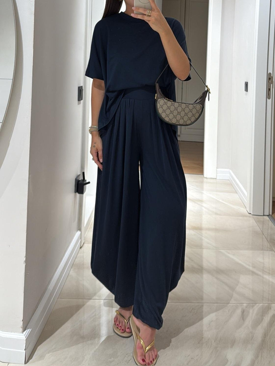 Women’s Two-Piece Set | Relaxed Fit Top & Palazzo Pants