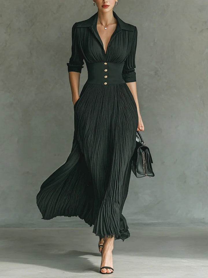 Women’s Dress | Pleated Maxi with Belted Waist