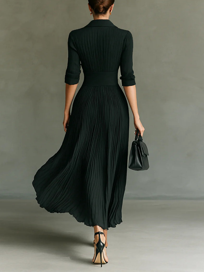 Women’s Dress | Pleated Maxi with Belted Waist