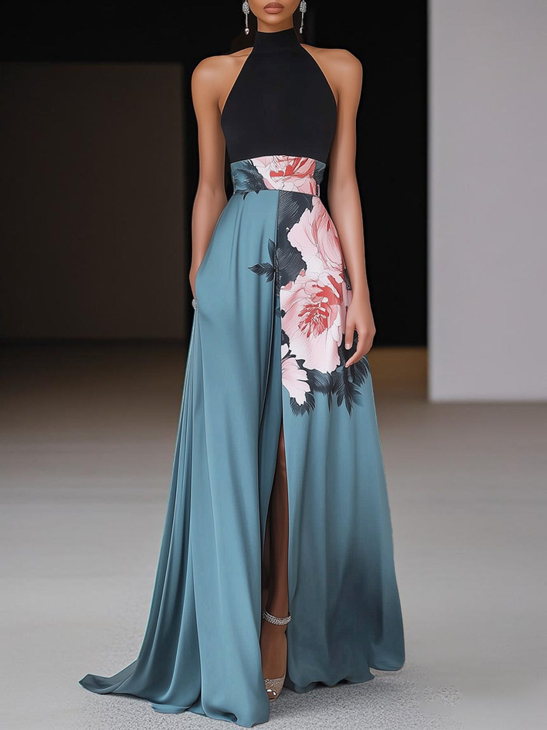 Women's Dress | Halter Top Front Slit Design