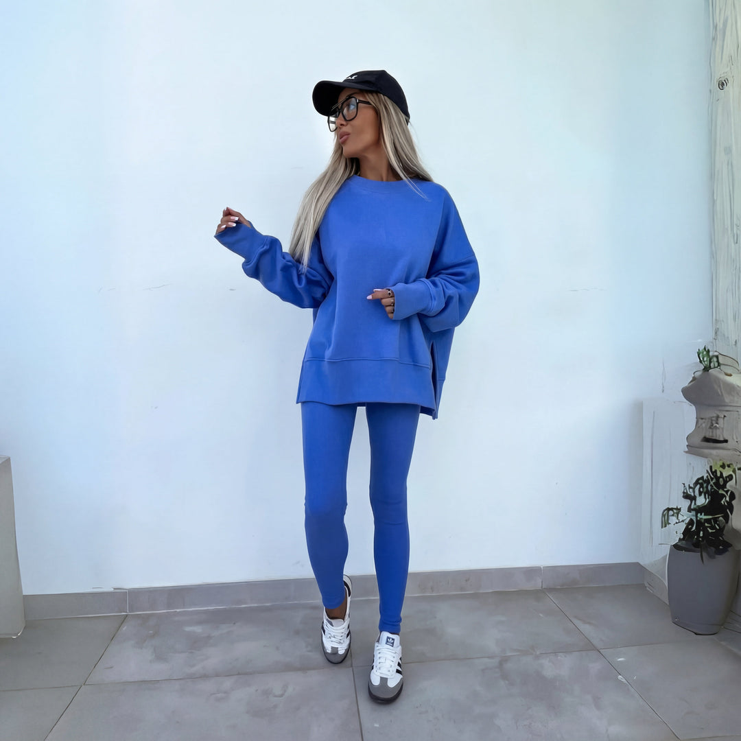 Women's long sleeve sweatshirt and full-length leggings set