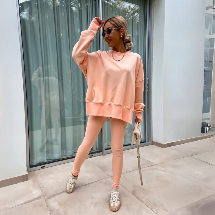 Women's long sleeve sweatshirt and full-length leggings set