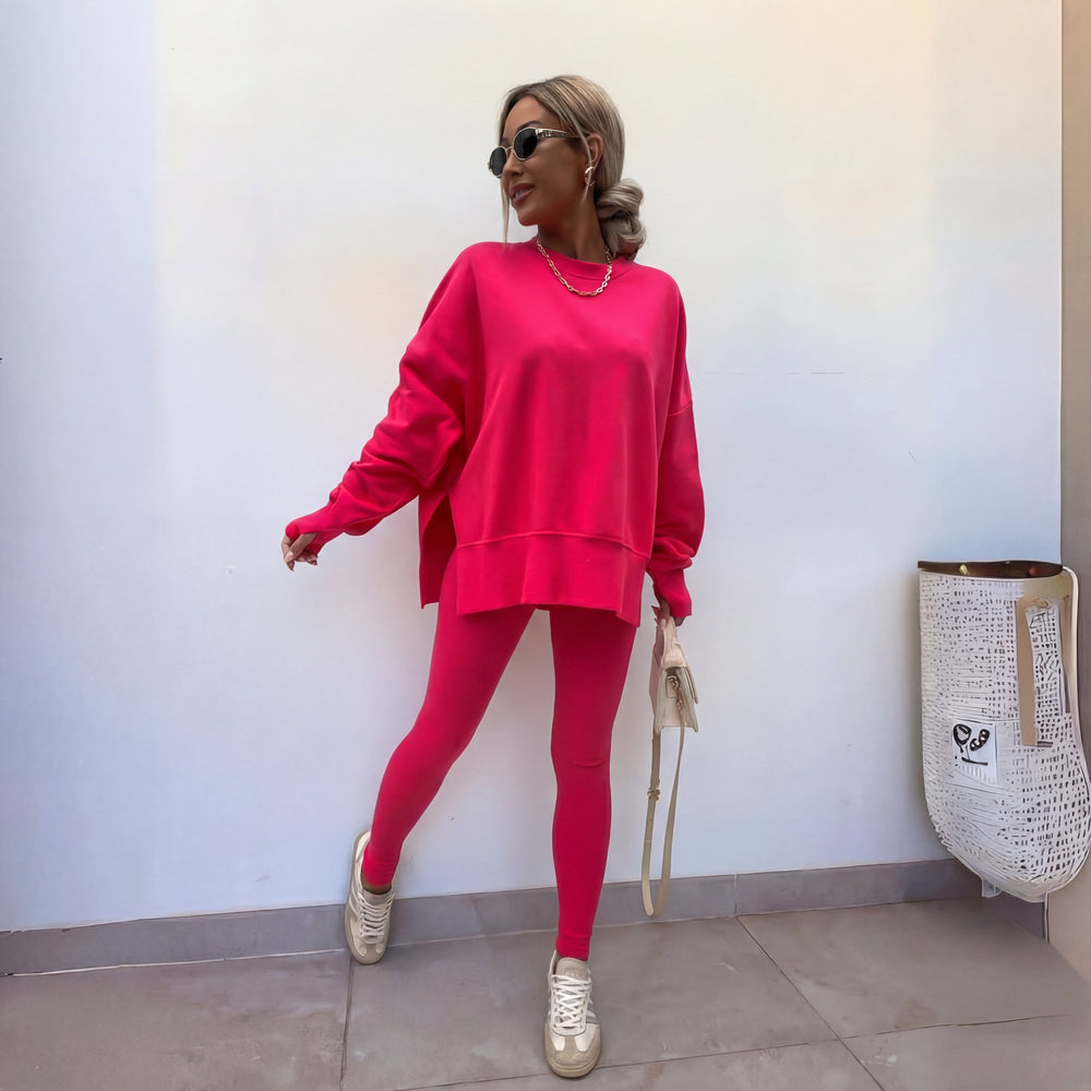 Women's long sleeve sweatshirt and full-length leggings set