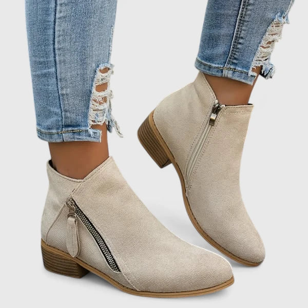 Boots For Women | Side Zipper Ankle Heel