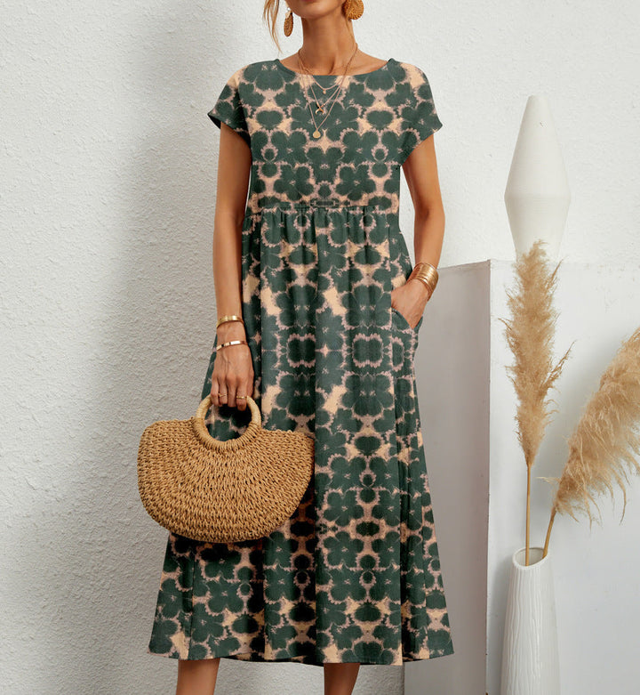 Casual Dress for Women | Floral Midi Dress with Pockets