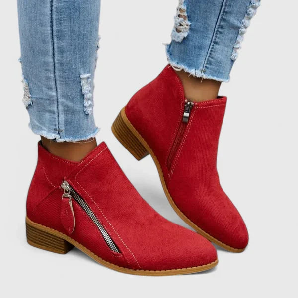Boots For Women | Side Zipper Ankle Heel