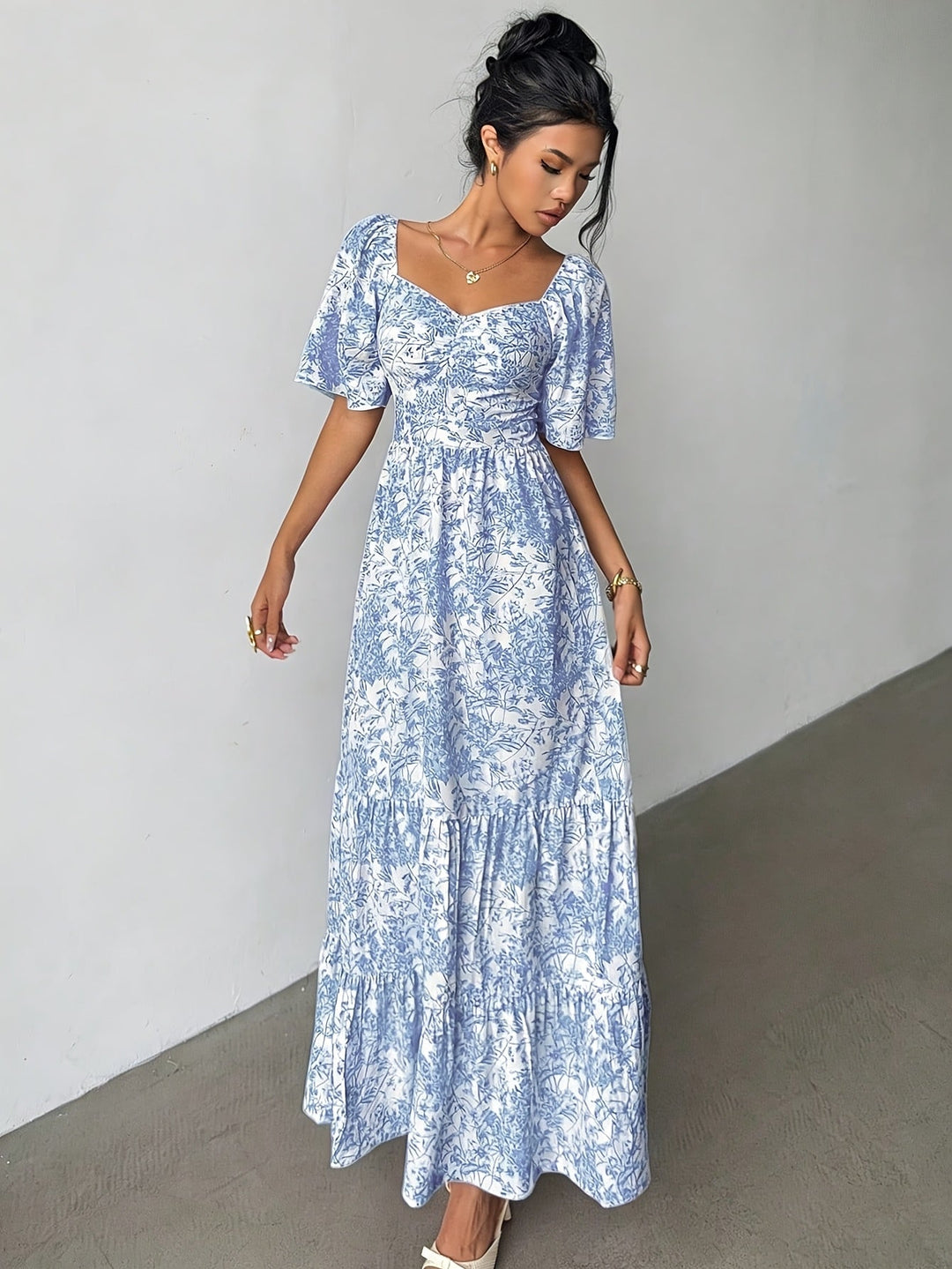 Women's Floral Maxi Dress | Sweetheart Tier