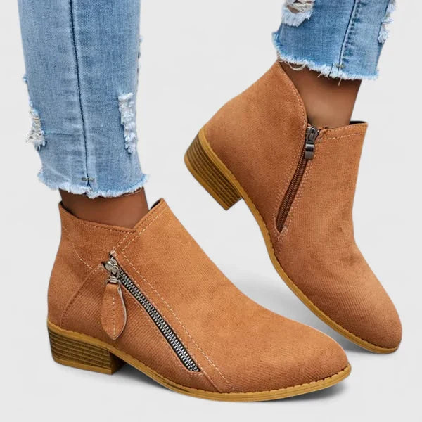 Boots For Women | Side Zipper Ankle Heel