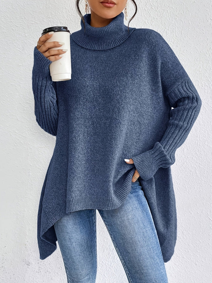 Women's Sweater | Folded Turtleneck Loose Fit