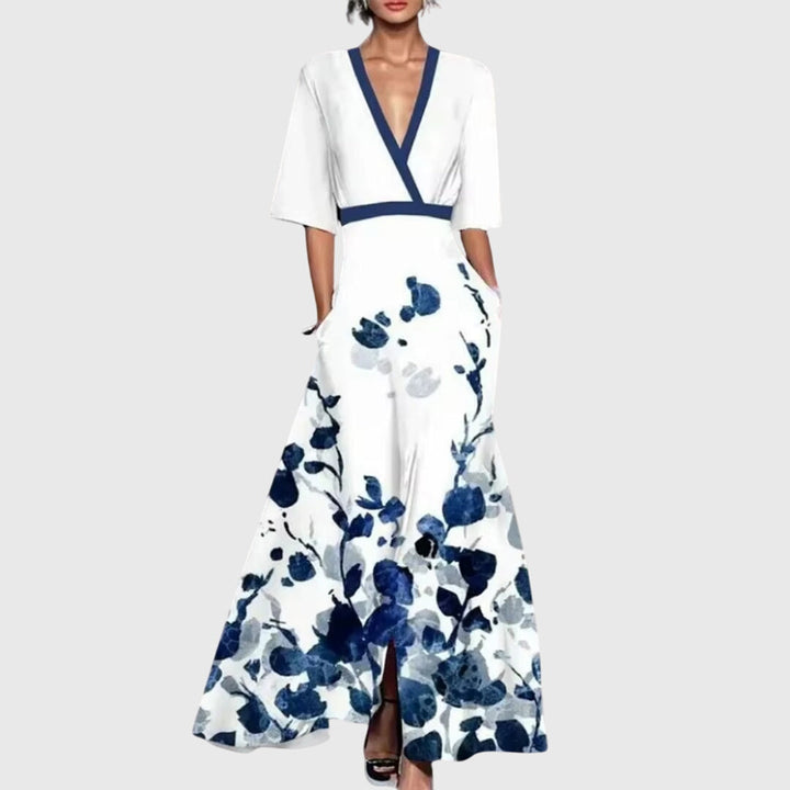 Women's Boho Maxi Dress | Floral V-Neck
