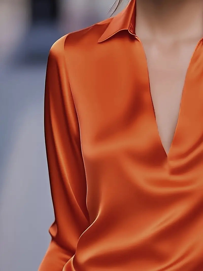 Blouse For Women | Draped Neck Long Sleeve