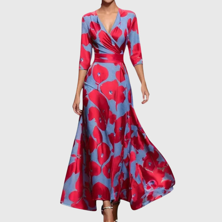 Women's Midi Sundress | V-Neck Floral Wrap