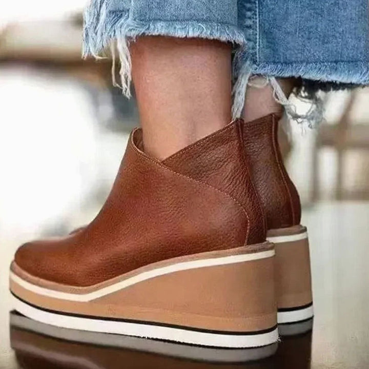 Agnes | Women's Platform Wedge Slip-On Chelsea Boots