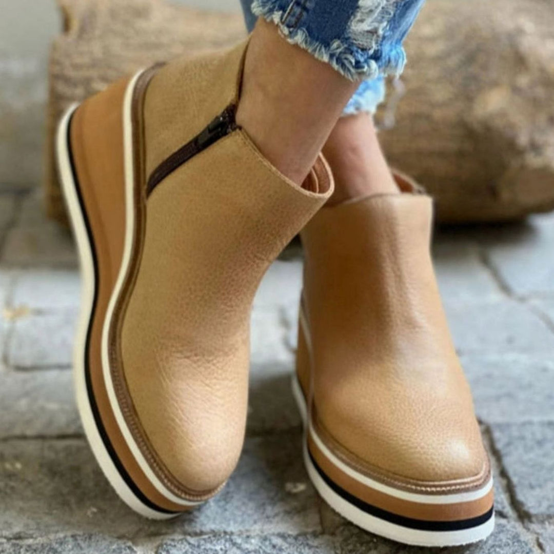 Agnes | Women's Platform Wedge Slip-On Chelsea Boots