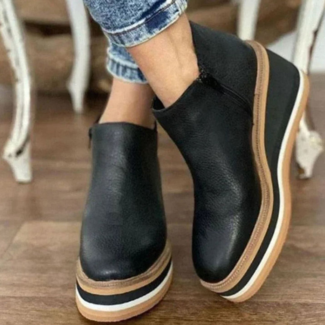 Agnes | Women's Platform Wedge Slip-On Chelsea Boots