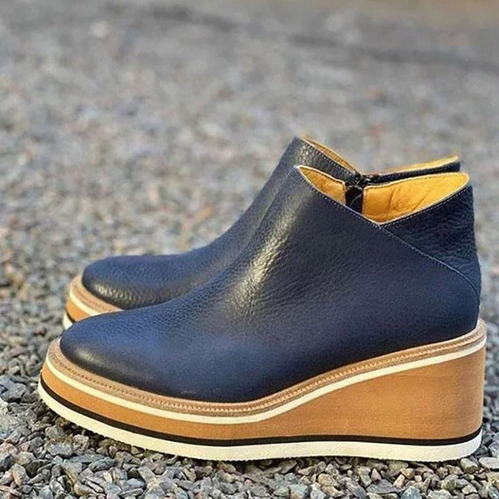 Agnes | Women's Platform Wedge Slip-On Chelsea Boots
