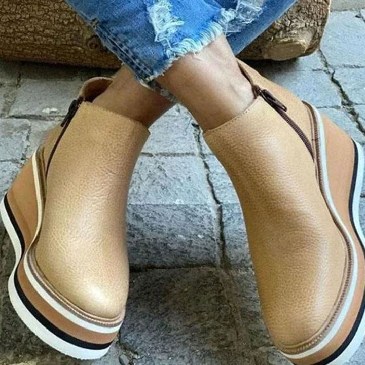 Agnes | Women's Platform Wedge Slip-On Chelsea Boots