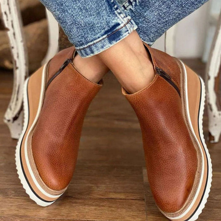 Agnes | Women's Platform Wedge Slip-On Chelsea Boots
