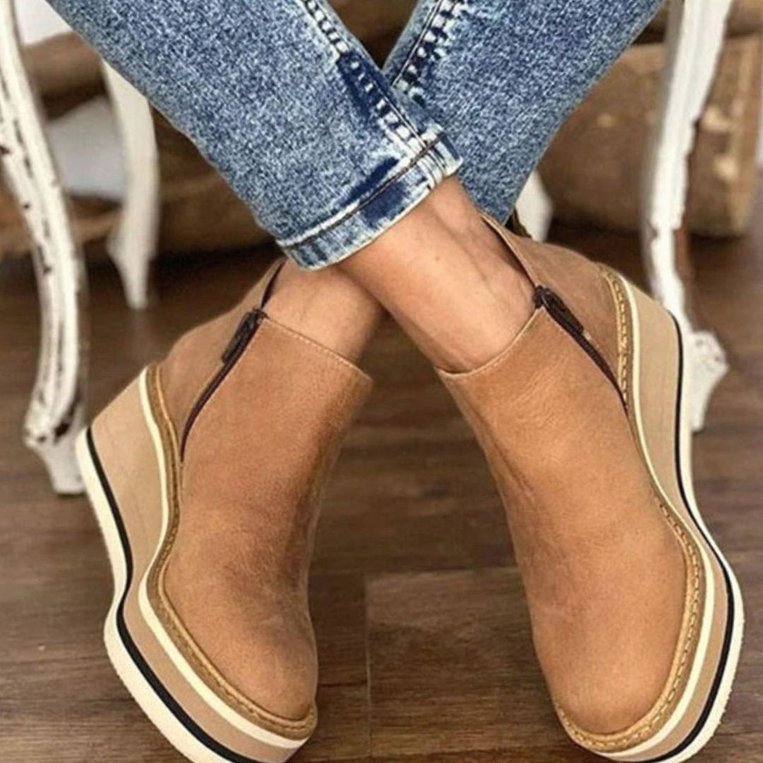 Agnes | Women's Platform Wedge Slip-On Chelsea Boots