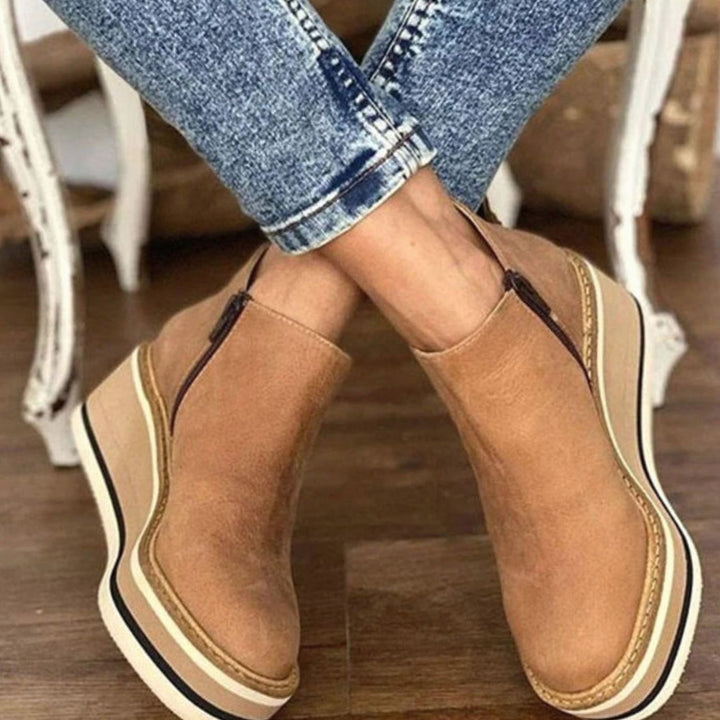 Agnes | Women's Platform Wedge Slip-On Chelsea Boots