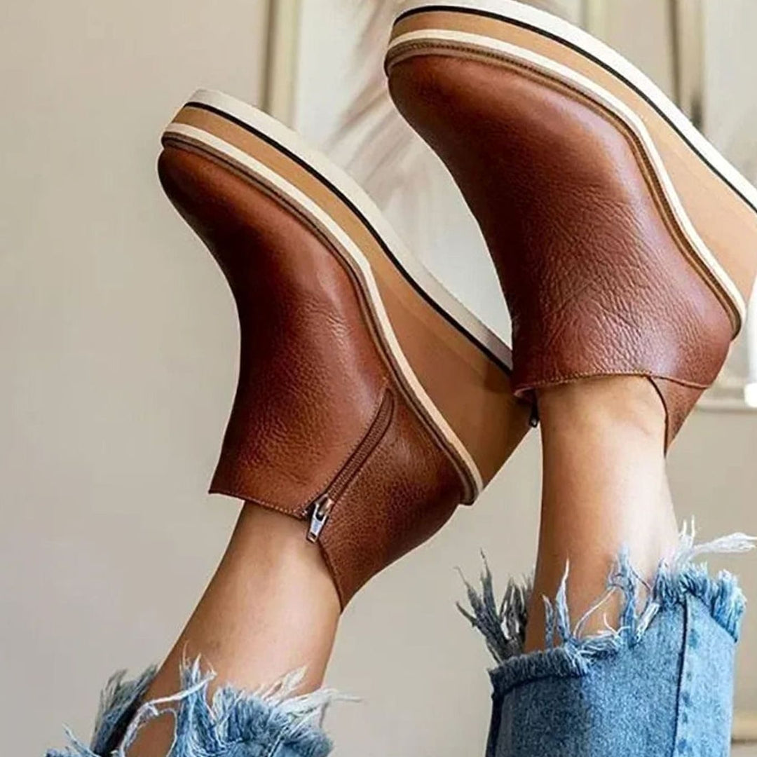 Agnes | Women's Platform Wedge Slip-On Chelsea Boots