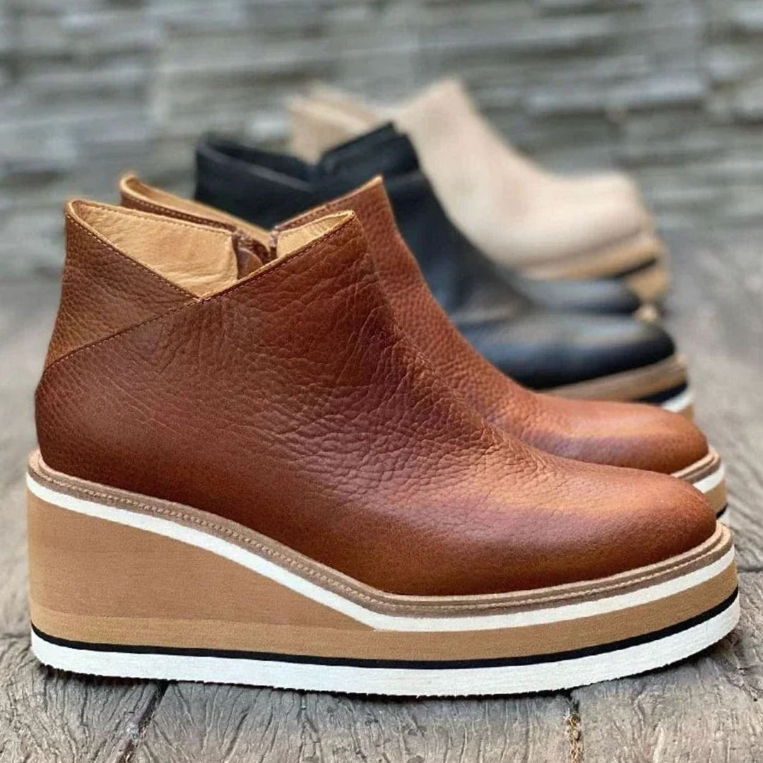 Agnes | Women's Platform Wedge Slip-On Chelsea Boots