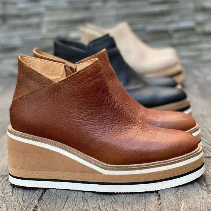 Agnes | Women's Platform Wedge Slip-On Chelsea Boots