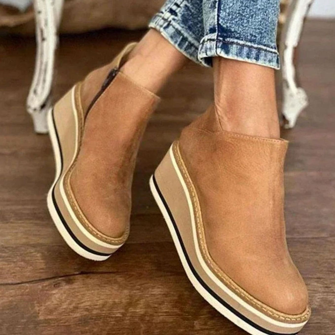 Agnes | Women's Platform Wedge Slip-On Chelsea Boots