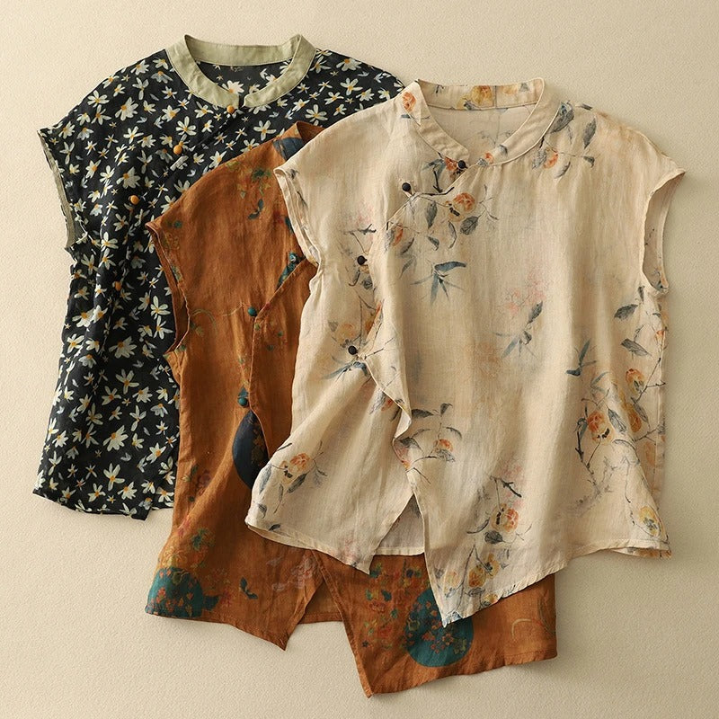 Women’s Blouse | Vintage Floral Sleeveless