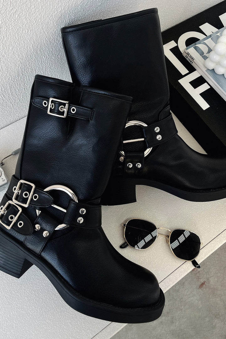 Boots For Women | Buckle Detail Block Heel Style