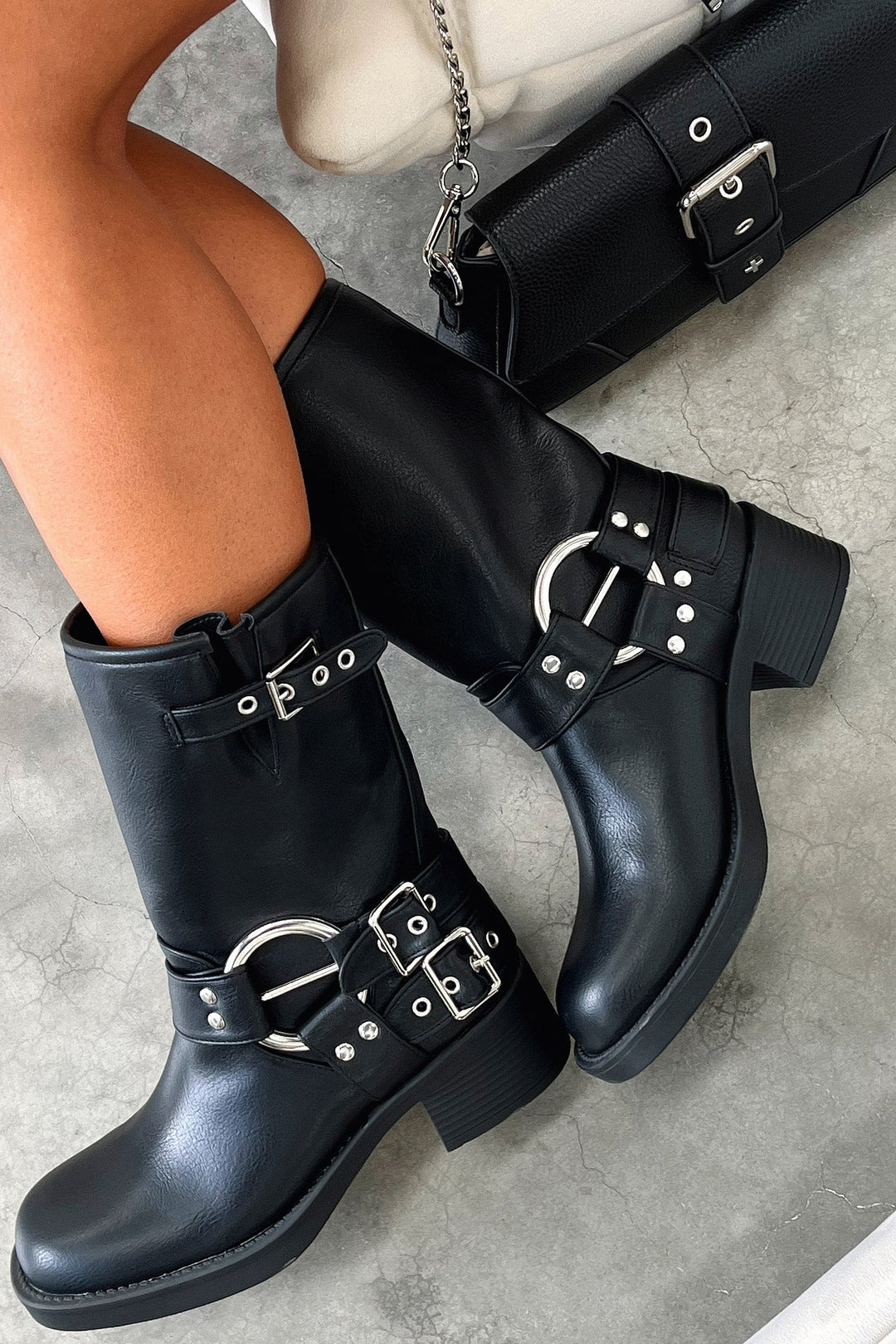 Boots For Women | Buckle Detail Block Heel Style