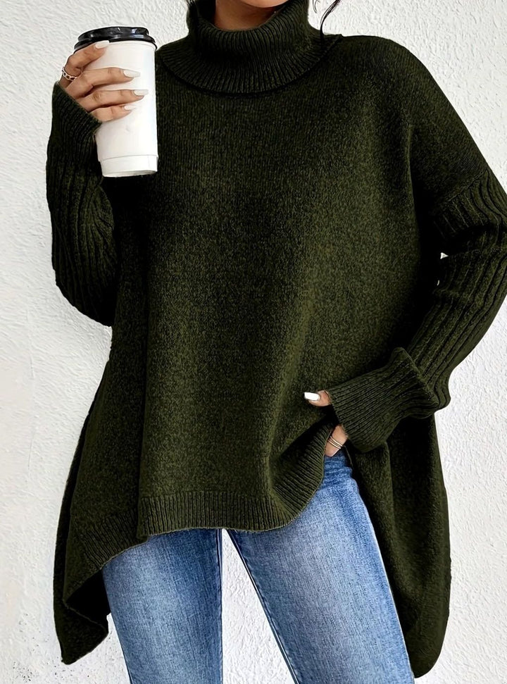 Arden | Women's Oversized Cashmere Turtleneck Longline Knit Sweater