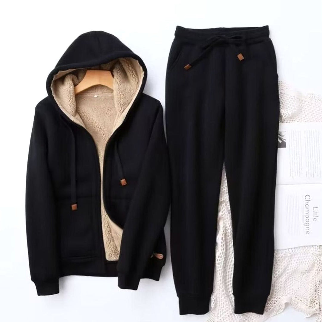 Ariel | Women's Sherpa-Lined Zip-Up Winter Hoodie Jogger Set