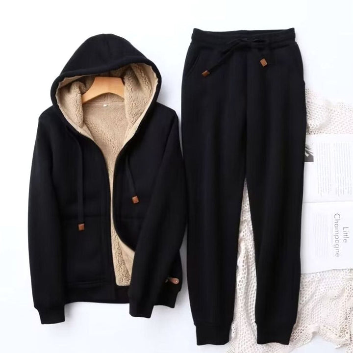 Ariel | Women's Sherpa-Lined Zip-Up Winter Hoodie Jogger Set