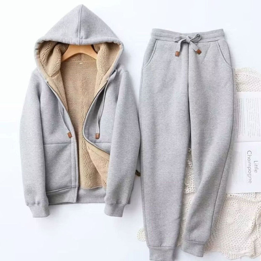 Ariel | Women's Sherpa-Lined Zip-Up Winter Hoodie Jogger Set