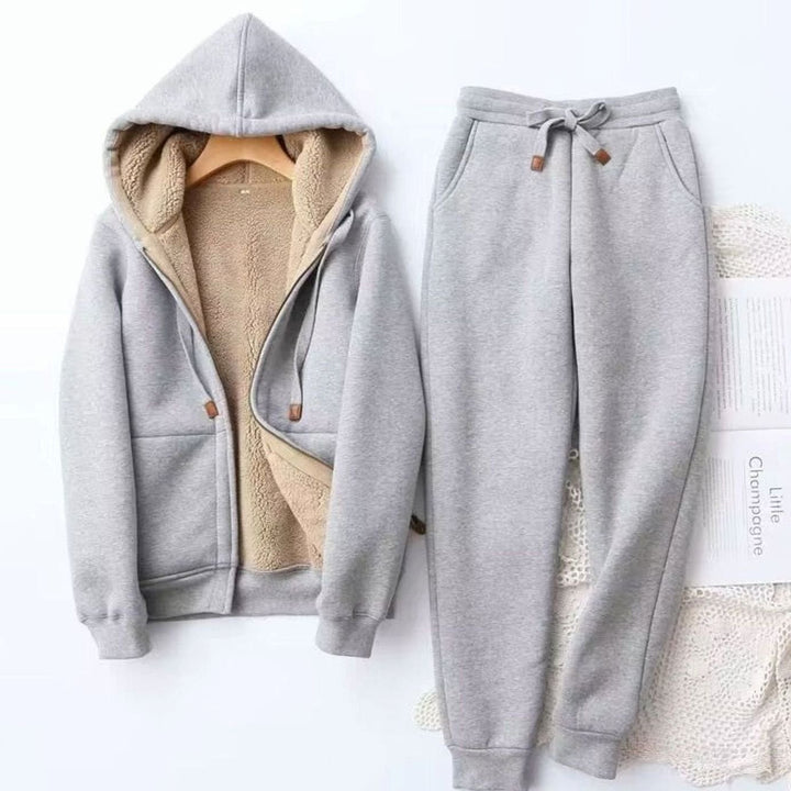 Ariel | Women's Sherpa-Lined Zip-Up Winter Hoodie Jogger Set