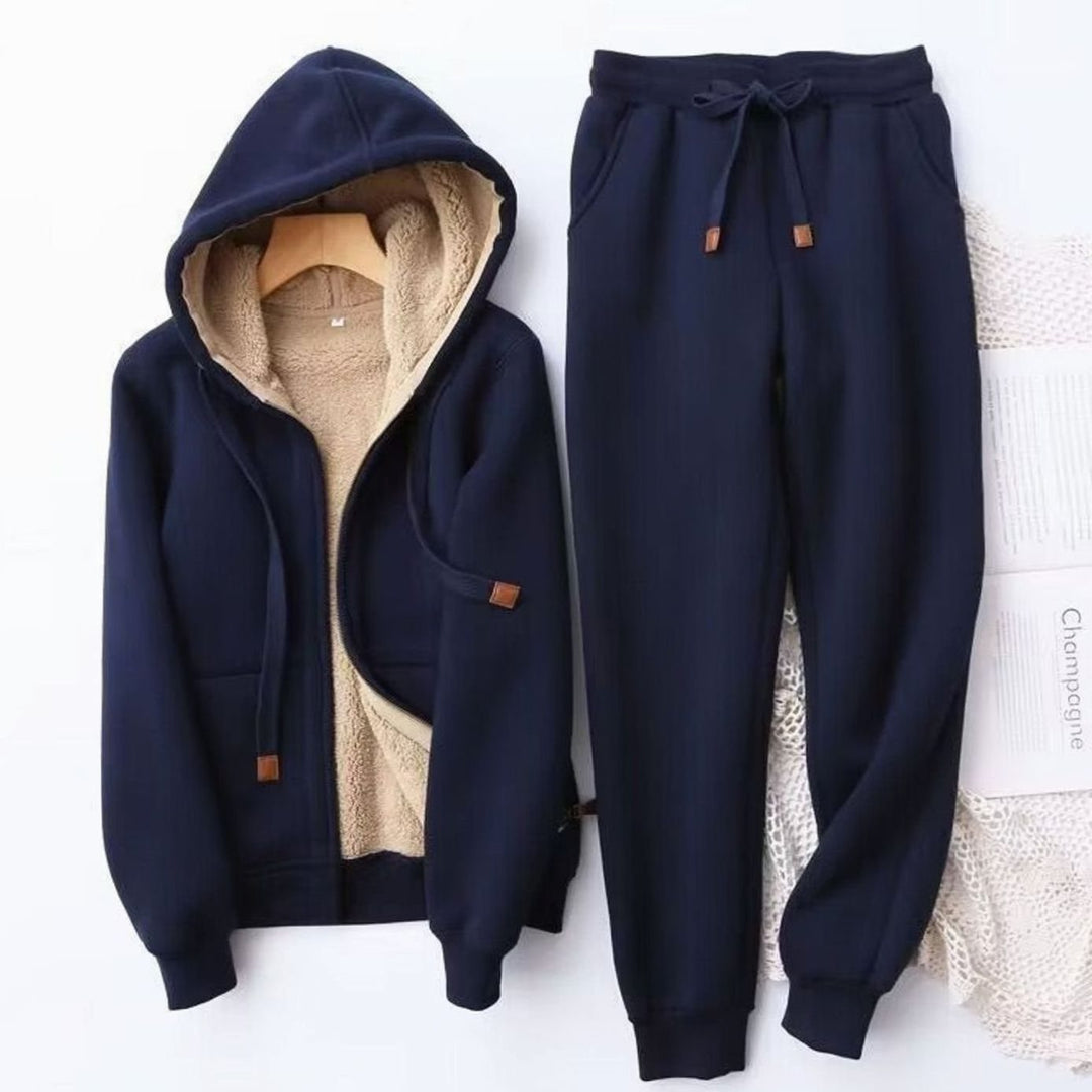 Ariel | Women's Sherpa-Lined Zip-Up Winter Hoodie Jogger Set