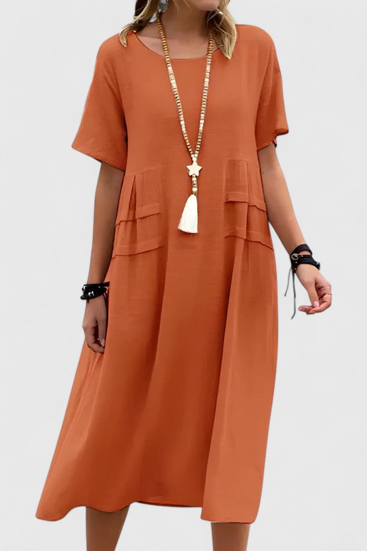 Women's Dress |Tiered Pleats with Loose Sleeve