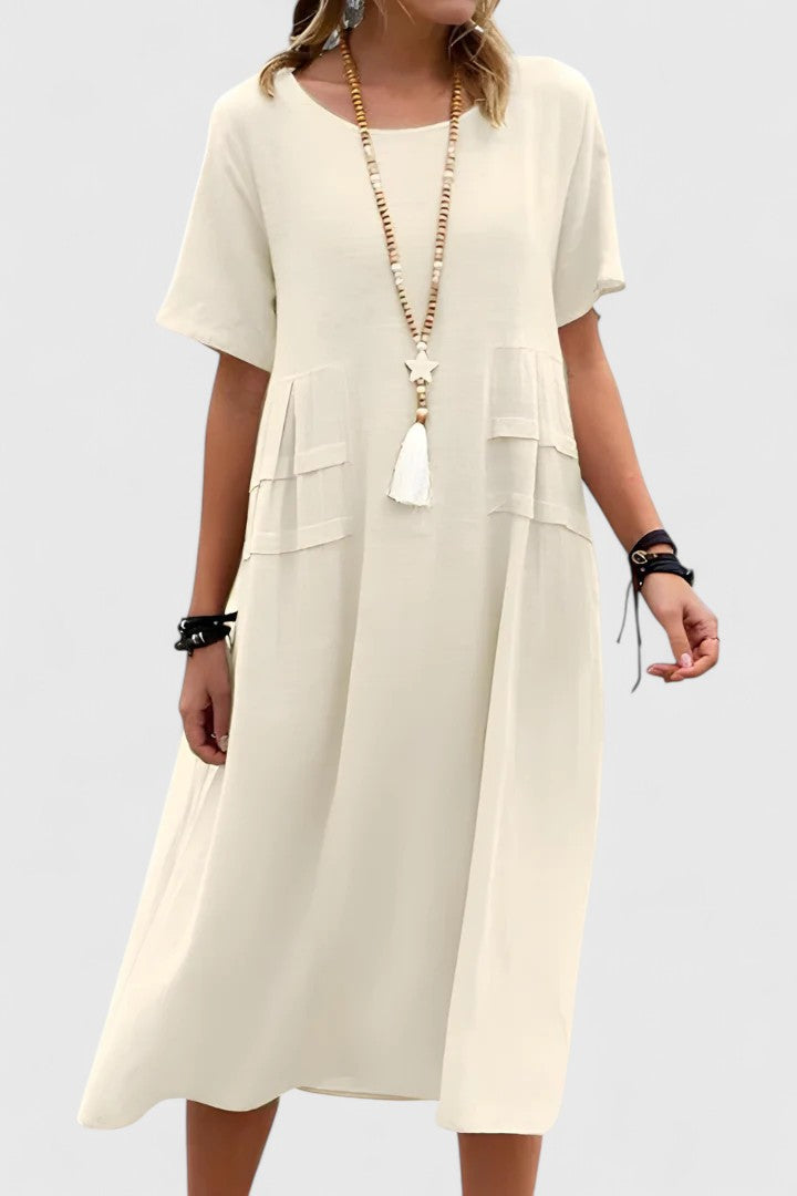 Women's Dress |Tiered Pleats with Loose Sleeve