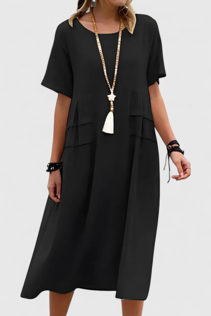 Women's Dress |Tiered Pleats with Loose Sleeve