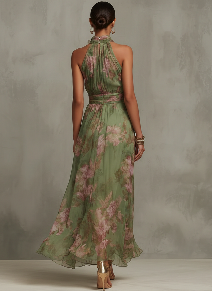 Women's Green Maxi Dress | Halter Style