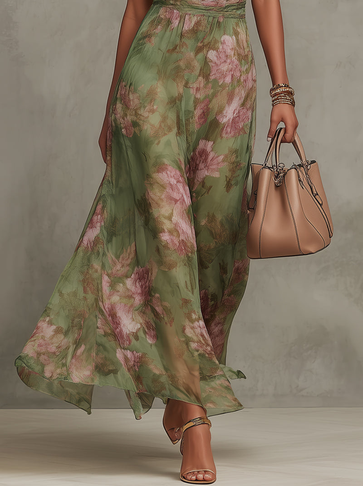 Women's Green Maxi Dress | Halter Style