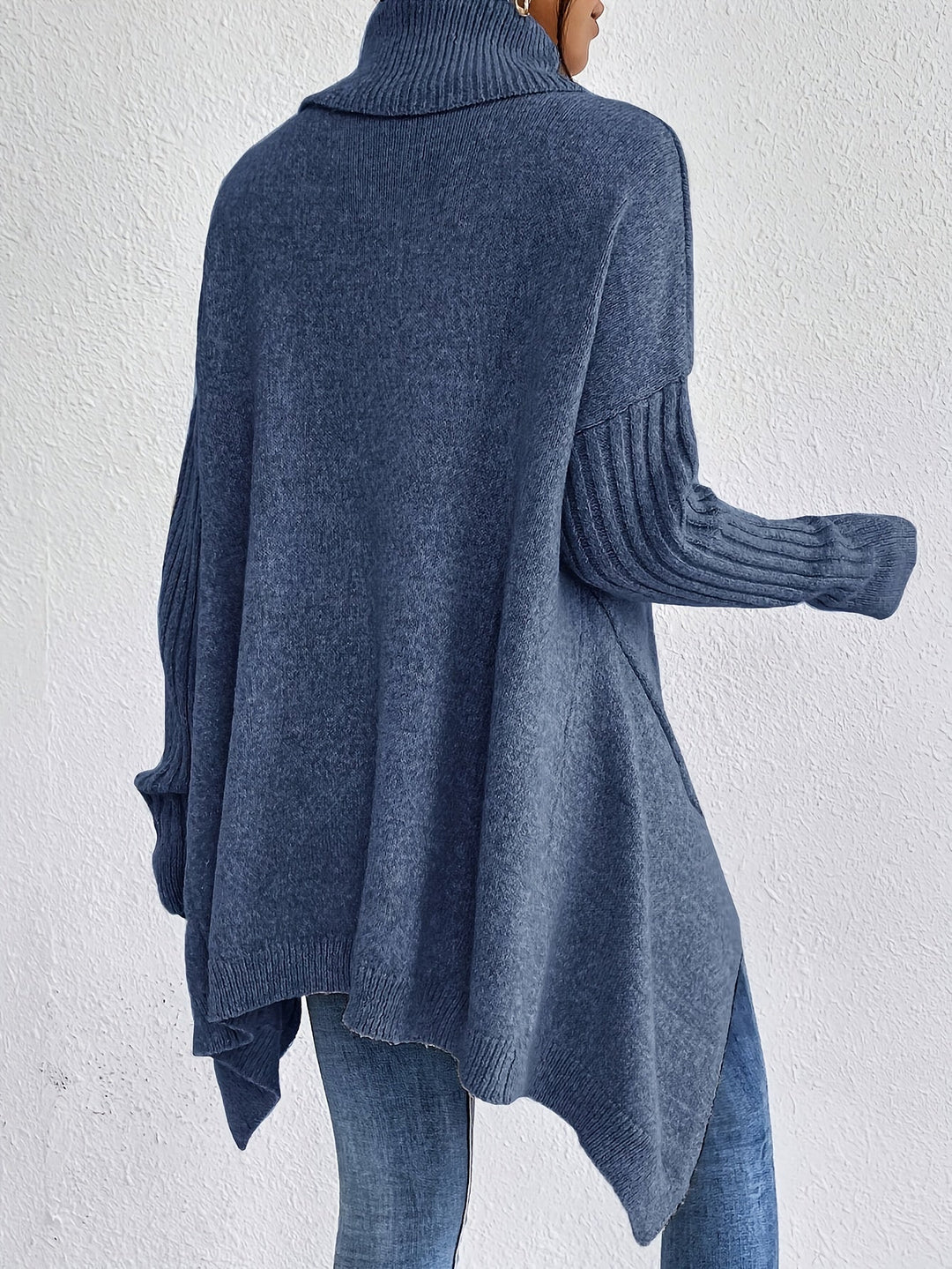 Women's Sweater | Folded Turtleneck Loose Fit