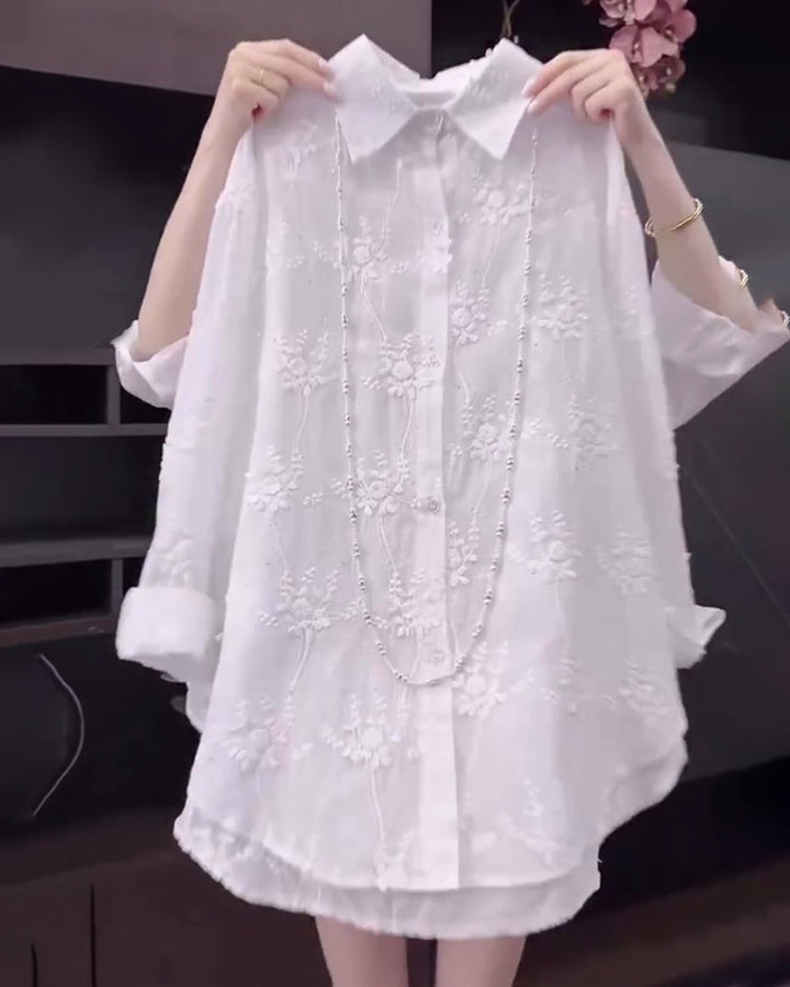 Shirt For Women | Embroidered Drop Shoulder